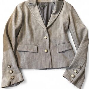 Elegant Women's Gray Pinstripe Blazer